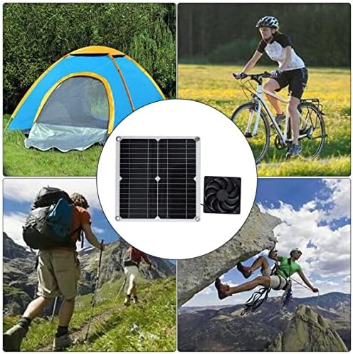 Fdit 12W Solar Panel Ventilátor Készlet,USB Napelemes Ventilátor Alkalmas Üvegházhatású Fészer Pet Ház