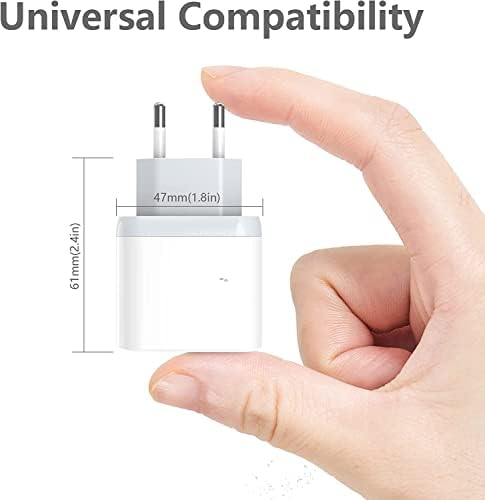 Anigaduo 25W USB-C-Európai Csatlakozó Adapter 6FT Kábel iPhone 14/14 Pro/14 Pro Max/14 Plus/13/12/11 Utazási