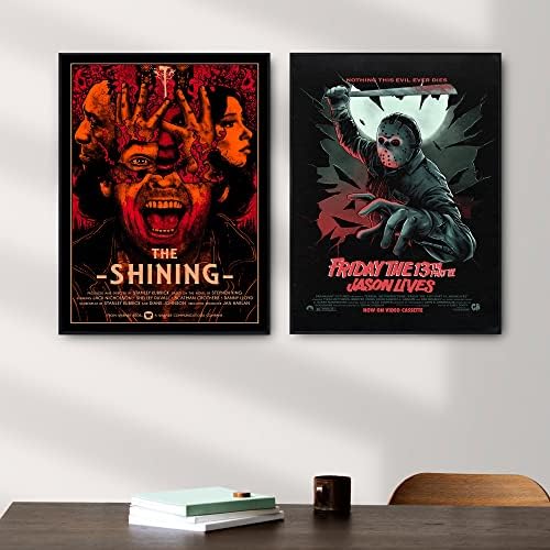 9 Db Vintage Horror Film Plakátok, Hátborzongató Klasszikus horror Film Nyomatok Wall Art Szörny Feszültséget