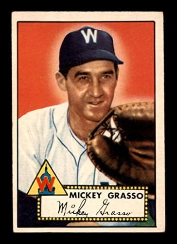 90 Mickey Grasso - 1952 Topps Baseball Kártyák (Csillag) Osztályozott EX - Baseball Asztalon Dedikált
