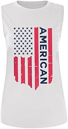 Amerikai Zászló Tartály Tetejét a Nők Nyári Ujjatlan T-Shirt USA Csillagok Csíkos Nyomtatott Tartály Ing