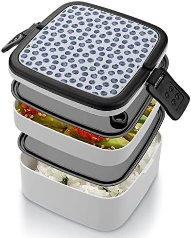 Áfonyás Ebédet Hordozható Double-Layer Bento Box Nagy Kapacitású Ebéd Tartály Élelmiszer-Tartály Kanál