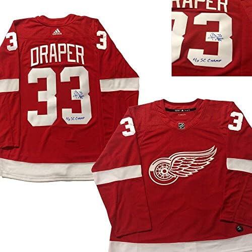 KRIS DRAPER Aláírt & Írva Detroit Red Wings Piros Adidas PRO Jersey - 4x SC - Dedikált NHL-Mezek