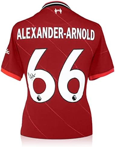 Exkluzív Emlékek Trent Alexander-Arnold Aláírt Liverpool 2021-22 Foci Mez. Deluxe Keret