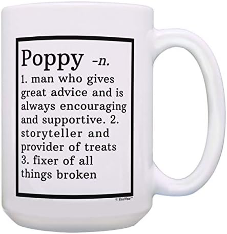 Vicces Poppy Ajándékok Poppy Nagyapa Meghatározása Apák Napi Bögre Poppy Ajándék Bögre Tea Csésze Fehér