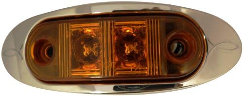 Autosmart KL-15114AE Amber Ovális LED Clearance/Oldalsó Helyzetjelző Lámpa Króm Keret