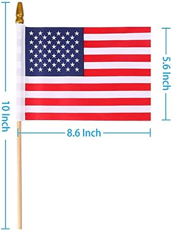 Amerikai Kézi Zászló, Dekoráció Fa a Bot Zászlók 8.6x5.6,16 DB USA Nemzeti országzászlók,NEKÜNK Mini Zászló/Kis
