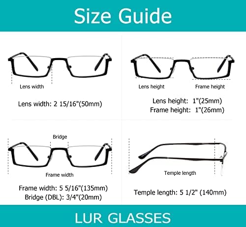 Földhasználati jogok 3 darab Fél-rim Olvasó Szemüveg + 7 Csomag Keret nélküli Szemüvege (Összesen 10 Pár