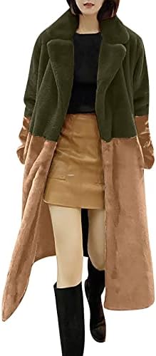 PRDECEXLU Elegáns Téli Hosszú Ujjú Női Anorák Homewear Tunika Comfort Comfort Kabátok Colorblock Vastag
