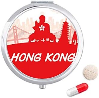 Piros Körvonal Kína Hongkong Tabletta Esetben Zsebében Gyógyszer Tároló Doboz, Tartály Adagoló