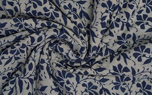 Indigó Kék virágmintás Pamut Szövet, Indiai Dabu Kezét Blokk Nyomott Szövet, Dabu Nyomtatás Szövet Női
