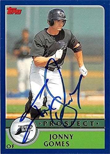 Jonny Gomes dedikált Baseball Kártya (Tampa Bay Rays, FT) 2003 Topps Kilátás T161 Újonc - Baseball Asztalon