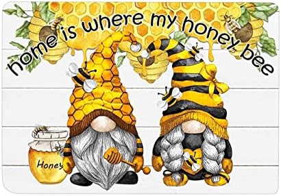 Napraforgó Méh Gnome Nyomtatott Lábtörlő Beltéri Kültéri Szőnyeg Méh Fesztivál, Dekoráció Csúszásmentes
