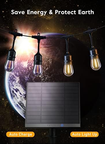 Napenergia Húr Lámpák Kültéri Távoli, Klipek - 55FT(45+10) 16 LED Kerti lámpa, C-Típusú Port, 3 Mód S14