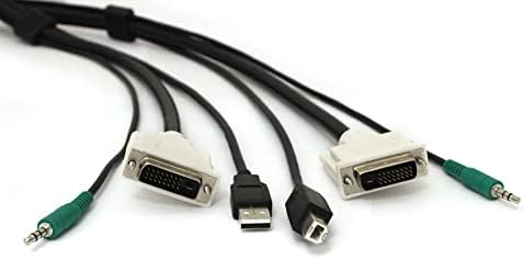 Video - /USB - /Audio Kábel - USB-s, Sztereó Mini Jack, Dvi-D (M), Stereo Mini Jack, USB B Típusú, Dvi-D