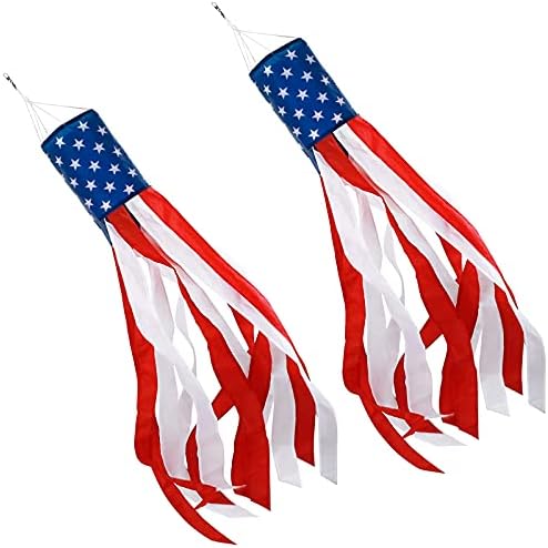 Július 4. Dekoráció,2 Amerikai Zászló Szélzsák 60 Hüvelykes,Udvar/Kert Szabadtér Kültéri Díszek Lógnak,a