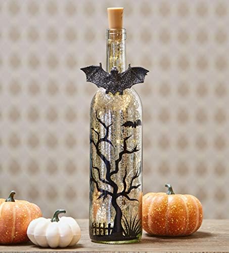 A Tóparti Gyűjtemény Kivilágított Halloween Higany üvegpalack, Pók, Kísértetjárta Ház Motívum