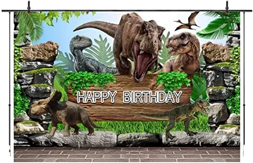 Dinoszaurusz Témájú Hátterekkel 5X3ft Fiúk Trópusi Dzsungel Születésnapi Party Fotózás Háttér Gyerekek