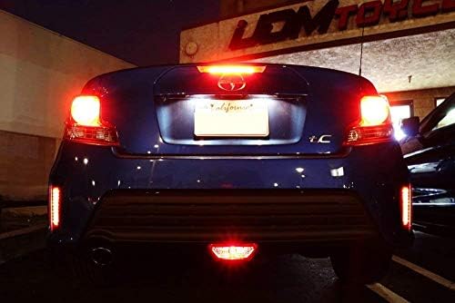 iJDMTOY Vörös Lencse 48-SMD LED Lökhárító Reflektor Fény Kompatibilis A 2014-16 Scion tC & 2012-17 Toyota