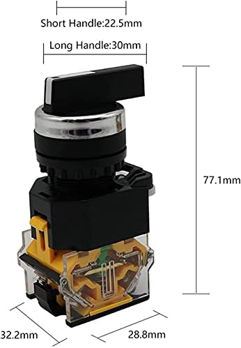 CNHKAU 22mm Választó Gomb Rotary Switch Reteszelés Pillanatnyi 2NO 1NO1NC 2 3 helyezze DPST 10A 400V hálózati