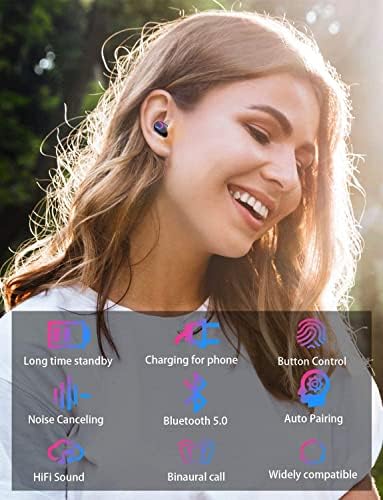 GPEESTRAC Igaz, Vezeték nélküli Fülhallgató, Bluetooth Fejhallgató 5.0