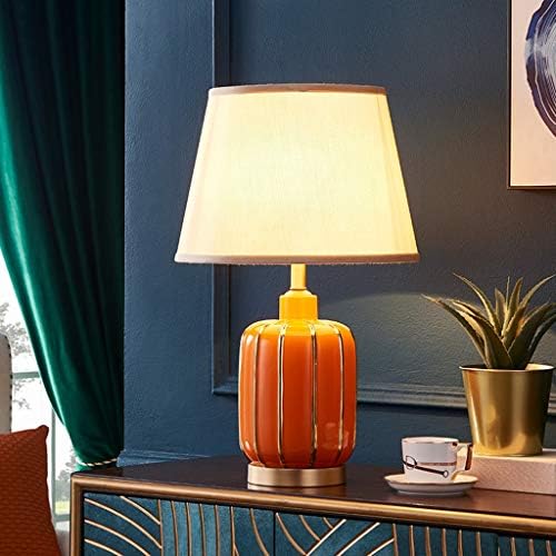 HÁT, Narancs Vihar Fashion asztali lámpa Amerikai Egyszerű Kerámia asztali lámpa Meleg Hálószoba Éjjeli