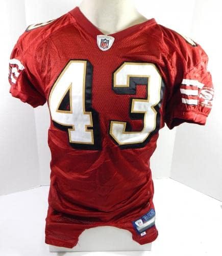 2008-ban a San Francisco 49ers Lewis Baker 43 Játék Kiadott Piros Mez 44 DP33912 - Aláíratlan NFL Játék