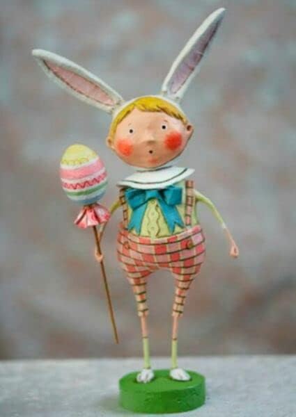 12 Lori Mitchell Hip Motyogó Bunny Boy Figura Retro Húsvéti Tojás Díszítés Terület Otthon & Kert