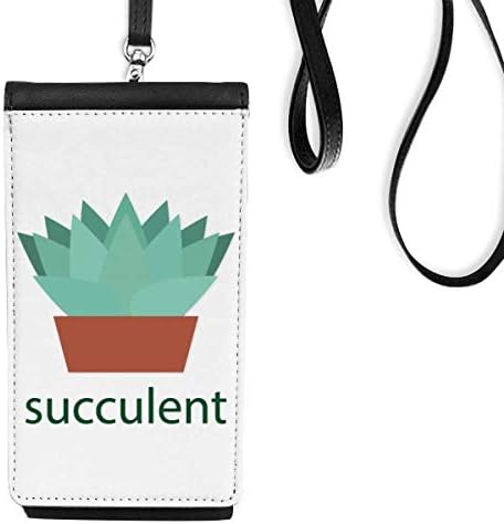 Kaktusz Cserepes Zöld Pozsgás Növények Phone Wallet Pénztárca Lóg Mobil Tok Fekete Zseb