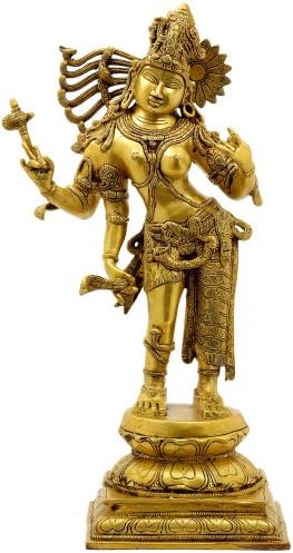 Egzotikus India Ardhanarishvara: Fél Shiva, Fél Shakti - Bronz Szobor