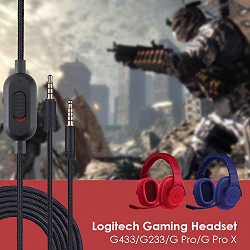 Iootmoy Csere Kábel G433 Headset, Audio Aux Kábel Kompatibilis a Logitech G233/ G Pro/G Pro X Gaming Fejhallgató