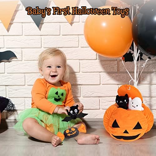 JEAOUSM Az Első Baba, Plüss Tök Játékok Kisgyermek Halloween Puha Baba Játékok Ránc Halloween Playset
