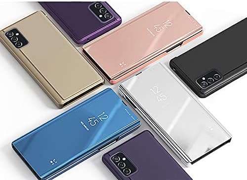 OOPKINS Kompatibilis a Samsung Galaxy M23 5G az Esetben Luxus Bookstyle Tisztán Ablak Electroplate Stand