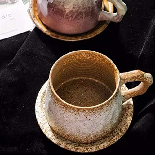 WIONC Kézzel készített Kávés Csésze Csészealj Retro Kőedény Délutáni Tea Set, Kézzel Készült Japán Stílusú