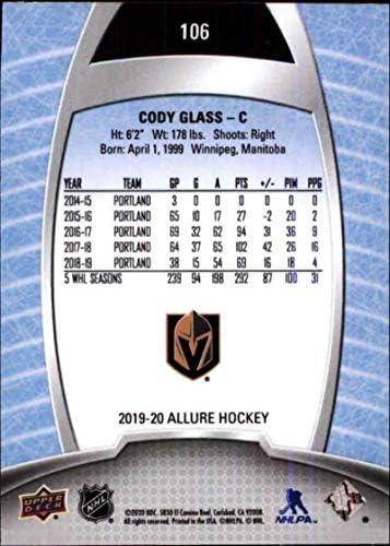 2019-20 Felső szint Allure Rózsaszín Gyémánt 106 Cody Üveg Vegas Arany Lovagok RC Újonc NHL Jégkorong