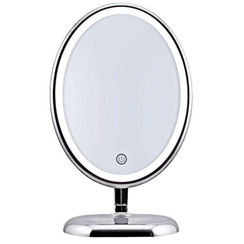 Ovális Személyes Smink Tükör Világítás - Nagyító Tükör Lámpa asztali - Led Teszik Fel Tükör - 360 Fokos