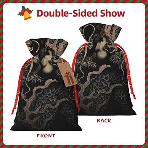 Zsinór Karácsonyi Ajándék Táskák Twin Dragons-Kína-Japán-Cluture Ajándék Csomagolás Zsák Karácsonyi Ajándék