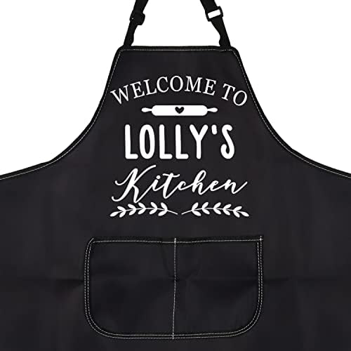 PXTIDY Üdvözöljük a Lolly Konyha Lolly Nagyi Ajándék Lolly Nagyi Konyhai Kötény Lolli Ajándék Lolly Főzés