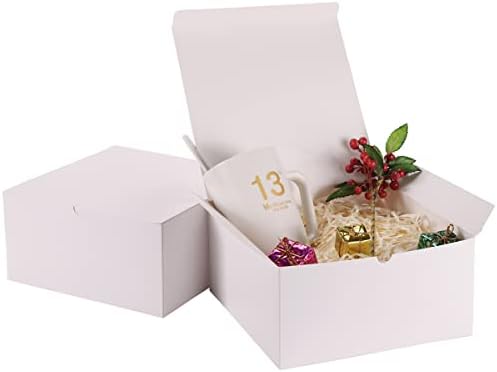 12 Csomag Fehér díszdobozok 8x8x4 Cm, Papír, Ajándék Doboz Fedeleket, hogy az Esküvő Ajándék, Koszorúslány