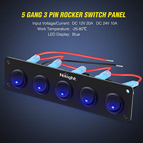Nilight 5 Banda 3 Pin Rocker Kapcsoló Panel Vízálló On-Off Kapcsoló Kapcsolók az Autó, Jármű, Pótkocsi