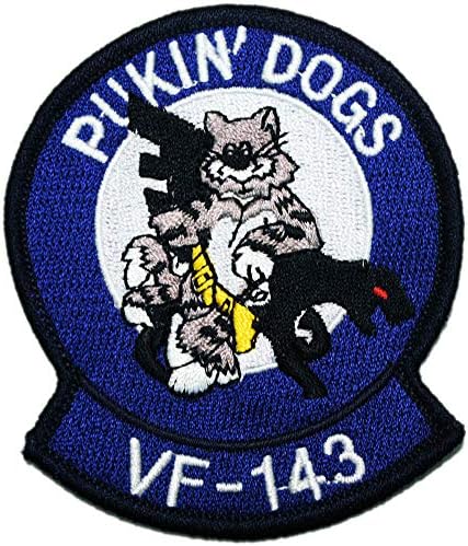 Egyesült Államok haditengerészete USN VF-143 Okádó Kutyák Harcos Támadás Század Hímzett Javítás, Vas-A