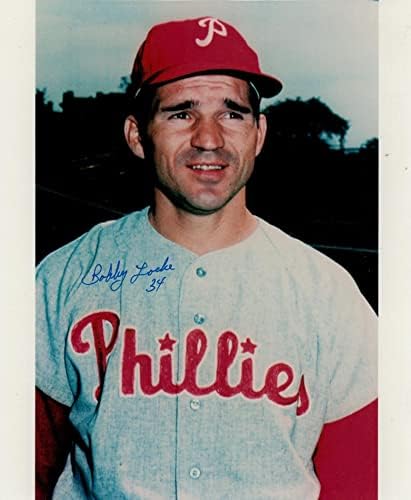 Bobby Locke Philadelphia Phillies Dedikált 8x10 Dedikált Fotó - Dedikált MLB Fotók