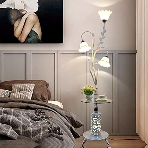 Állólámpa a Hálószobában Álló Lámpa Fém Vintage Emelet Fény Kis Asztal, Üveg, Modern, 3 Virág lámpaernyőt