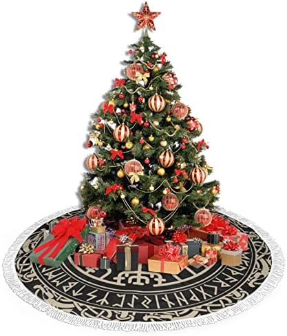 Fekete Kelta Viking Mágikus Rovásírásos Iránytű Karácsonyfa Szoknya Vörös Karácsonyfa Díszítés Újévi Ünnep