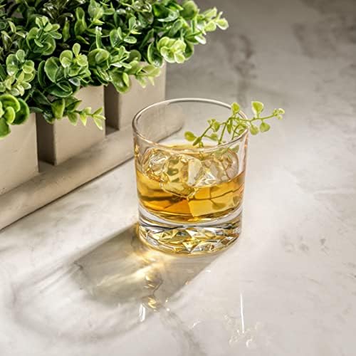 JoyJolt Mindennapi Whiskey Szemüveg - 10oz Régi Szemüveg, Set 4 Scotch Crystal Szemüveg, Kő, Üveg, Bourbon