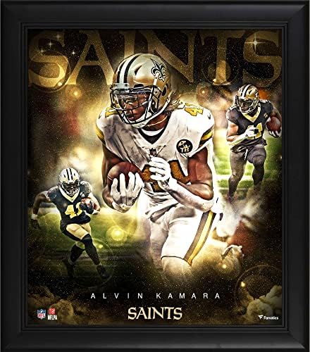 Alvin Kamara New Orleans Saints Keretes 15 x 17 Csillagok, a Játék, Kollázs - NFL Játékos Plakkok, valamint