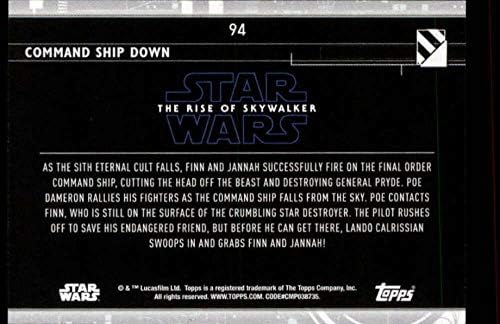 2020 Topps Star Wars A Rise of Skywalker Sorozat 2 Lila 94 Parancsnoki Hajó Le Trading Card
