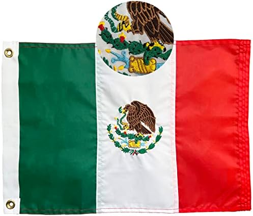 FRF Mexikói ZÁSZLÓ Zászlók 12 x 18 Inch, 210D Nylon Mexikói Zászló, Hímzés, Bandera de Mexico, 2 Bronz