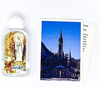 Műanyag Szent Víz, Üveg, Tele az ÁLDOTT Lourdes-i Víz & Lourdes Imádság.