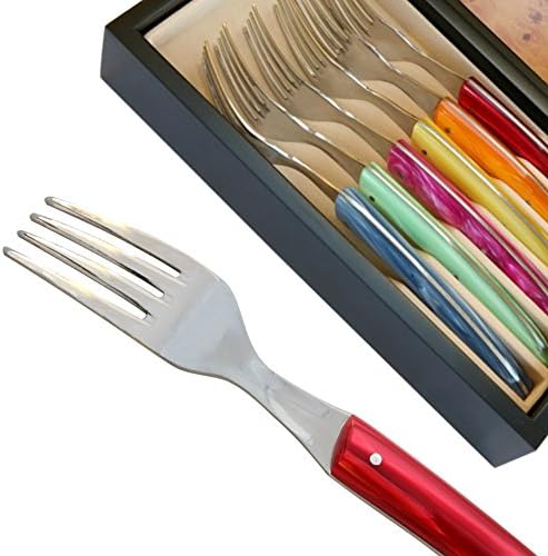 Állítsa 6 Thiers Forks - színezett Plexi kezeli - Közvetlen Franciaországból
